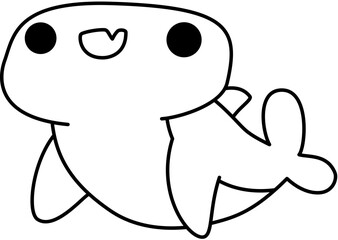 Hammerhead shark Outline Coloring image