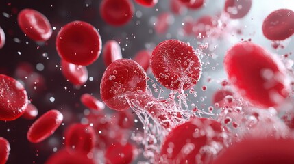 Fototapeta premium Red Blood Cells Flowing In Bloodstream