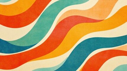 Retro Colorful Waves Pattern Background Design