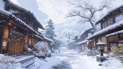 Fototapeta premium 日本の冬景色