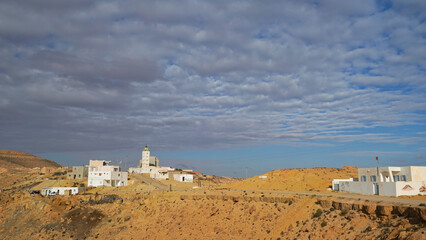 Ksar Al-Kharashifa,governatorato di Tataouine, Tunisia, resti del villaggio fortificato Berbero...