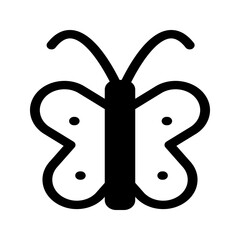 Outline butterfly icon with clean and thin strokes, ideal for elegant and simple designs.