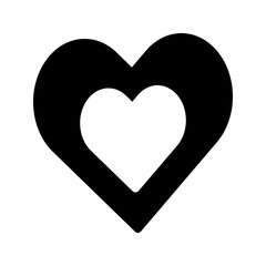 Love icon with two overlapping hearts, symbolizing deep connection and unity.