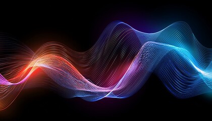 Fototapeta premium vector wave lines smooth flowing dynamic spectrum light gradient isolated on background for concept of technology digital communication science music
