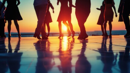 Fototapeta premium Sunset Dance Party Ocean View