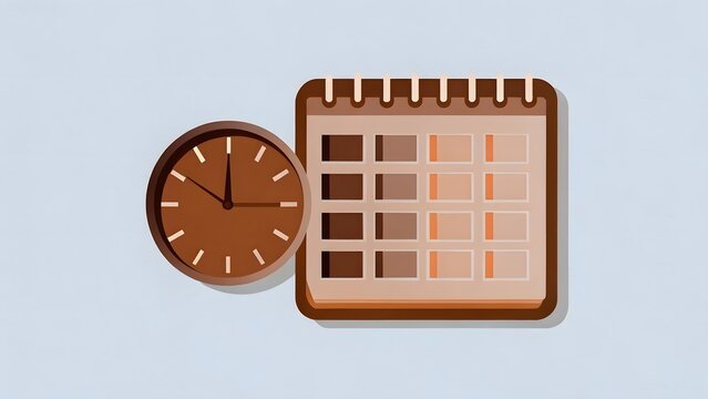 Time management strategies for effective scheduling utilizing calendars and clocks in personal and professional settings minimalist design digital environment