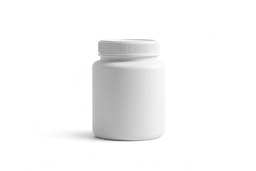 a close up of a white bottle with a white lid