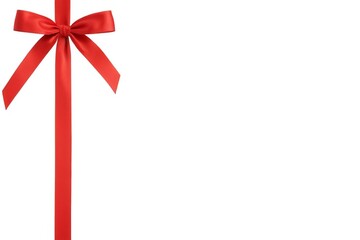 a close up of a red ribbon tied to a pole