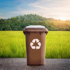 Brown Biotonne Trash Bin for Biodegradable Food Waste