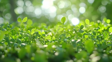 Vibrant Green Plants In Sunlight