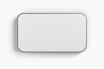 there is a white square mirror with a black border on a white wall