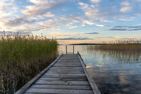 Lake Seksty. Landscape of Masuria in Poland, Karwik village in the Pisz area.