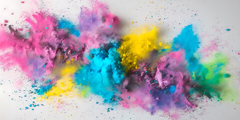 Fototapeta premium Happy Holi Text Splash, Holi Poster, Holi Banner, Holi Story.