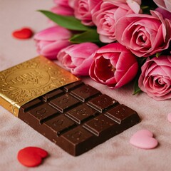chocolate and roses valentine's day 