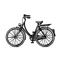 Fototapeta premium Holland Bicycle, Hand drawing, illustration, pencil, sketch, transparent PNG