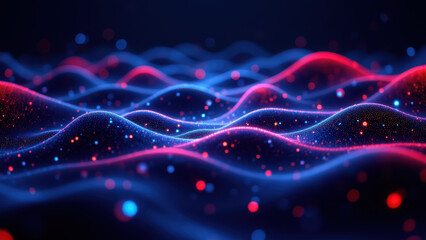 Fototapeta premium Visual representation of a CICD pipeline using Docker containers and Kubernetes clusters with vibrant colors and dynamic shapes that symbolize technology and software development.