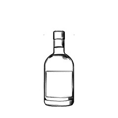 Whiskey, bottle, Hand drawing, illustration, pencil, sketch, transparent PNG