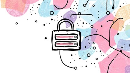 Obraz premium Abstract Web Hosting Illustration on Hand-Sketched Background