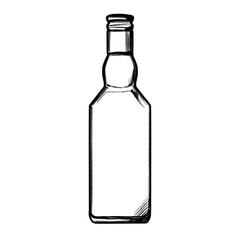 Whiskey, bottle, Hand drawing, illustration, pencil, sketch, transparent PNG