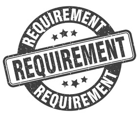 requirement stamp. requirement label. round grunge sign