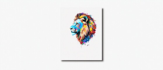 Obraz premium Colorful Abstract Lion Head Profile