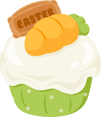 illustration easter cupcake