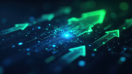 Obraz premium Cybersecurity concept with neon glowing digital data against a dark background.