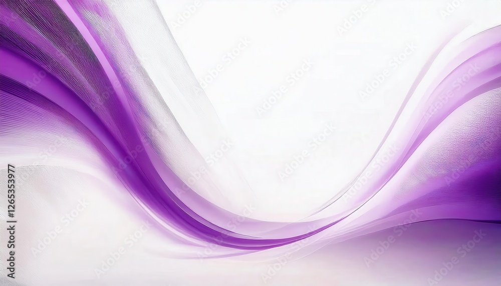 Poster soft purple wave gradient abstract design with flowing lines, smooth texture and light tones for modern decor or background