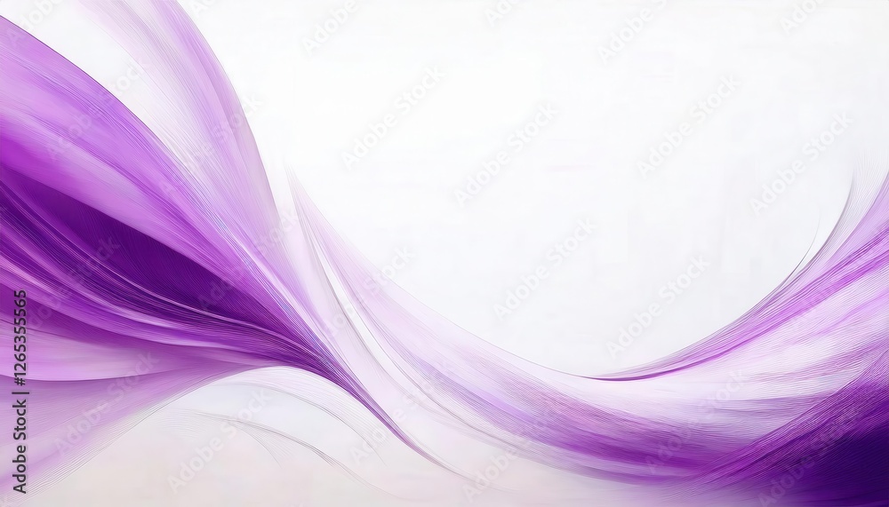 Poster soft purple wave gradient abstract design with flowing lines, smooth texture and light tones for modern decor or background