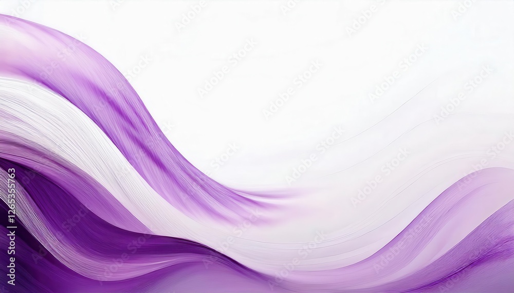 Poster soft purple wave gradient abstract design with flowing lines, smooth texture and light tones for modern decor or background