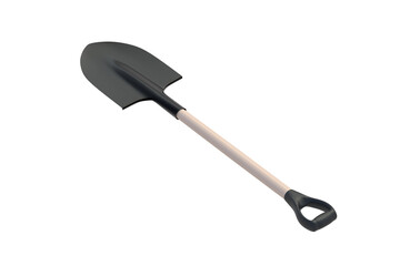 Spade isolated on white background. Garden equipment. Construction tool. 3d render