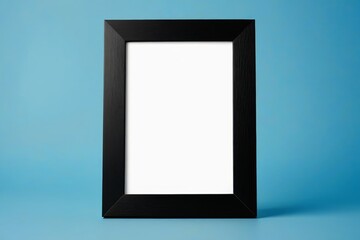 a black frame with a white background on a blue background