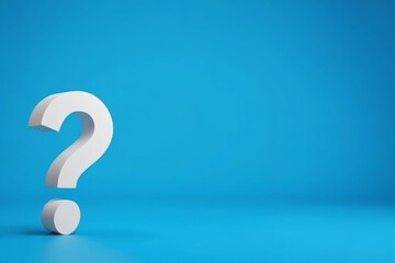 a white question mark on a blue background