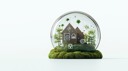Earth World Eco-friendly house in a glass dome