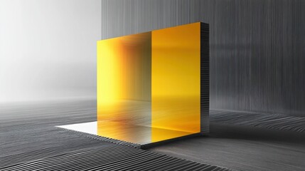 Creative interplay of light and geometry in a serene modern space featuring reflective surfaces