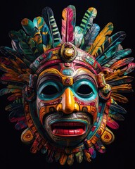 Fototapeta premium Intricate ceremonial mask with vibrant colors