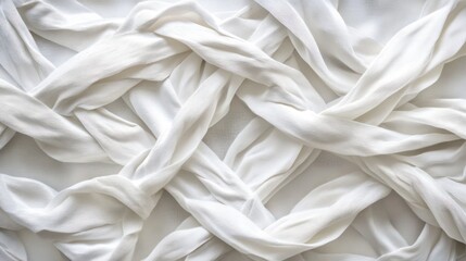 Obraz premium White fabric texture, tangled, studio, background, design