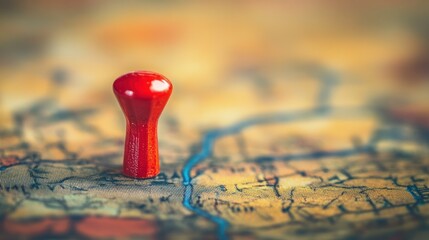 Red pin marks map location, travel planning