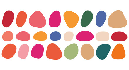 Decorative colorful abstract blobs elements, Organic colorful blob shapes, Abstract colorful geometric shape, Bright abstract organic shapes collection, Vibrant organic blob shapes vector illustration
