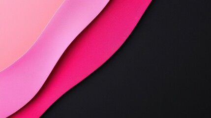 Fototapeta premium Pink Waves On Black Textured Background