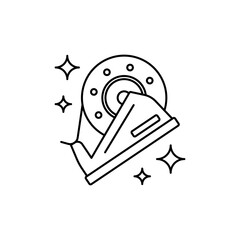 Artistic Tape Dispenser outline vector icon.