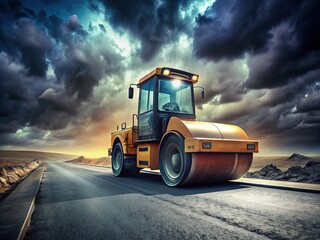 Night photography of a construction tool, stunning lighting.