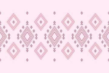 Ikat ethnic geometric abstract embroidery oriental traditional knitted pattern. Native geometry decorative design for fabric, wallpaper, background, interior, decoration, texture, border decor, print