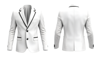Elegant white Suit Jacket – Front and Back Views