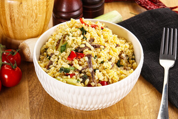 Bulgur with lamb and vegetables