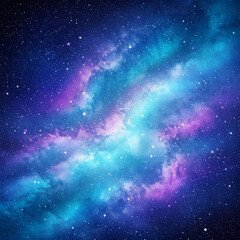 Naklejka premium abstract space background. Beautiful fantasy starry night sky, blue and purple colorful, galaxy and aurora 4k wallpaper. cosmic watercolor illustration. Colorful space background with stars.