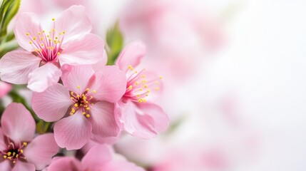 Fototapeta premium Beautiful background template made of Spring flowers.