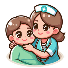 Fototapeta premium Nurse comforting a patient