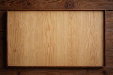 Naklejka premium there is a picture of a wooden frame on a wall