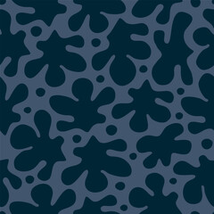 Trendy creative seamless pattern in Matisse style, abstract geometric and natural shapes, bright colors